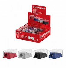 Точилка пластиковая ErichKrause Base Mini,Classic, с контейнером, ассорти (в коробке по 30
