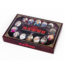 Карточная игра «Мафия» с масками в коробке. Издательство: Десятое королевство