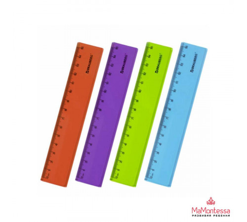 Линейка пластиковая 15 см BRAUBERG 