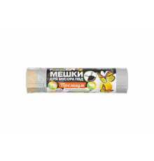 Мешки для мусора Ромашка 70 л с завязками серые (ПВД 35 мкм, 10 штук) 1723120