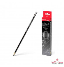 Чернографитный шестигранный карандаш с ластиком ErichKrause® MEGAPOLIS HB  32860