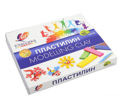 Пластилин -Классика- 10 цветов 7С 304-08 Пластилин -Классика- 10 цветов 7С 304-08