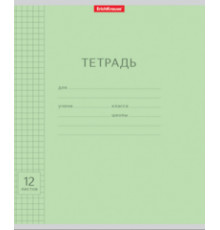 Тетрадь школьная ученическая ErichKrause® Классика Visio зеленая, 12 листов, клетка (в плёнке по 10 шт.)