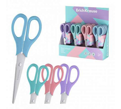 Ножницы ErichKrause EasyCut Pastel, 17 см, ассорти  (в дисплее по 24 шт.)