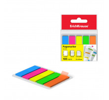 Закладки пластиковые с клеевым краем ErichKrause® Neon Arrows, 12х44 мм, 100 листов, 5 цветов