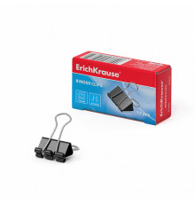 Зажимы для бумаг ErichKrause Classic, 15мм, черный (в коробке 12 шт.)25085