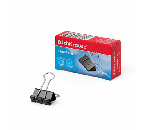 Зажимы для бумаг ErichKrause Classic, 15мм, черный (в коробке 12 шт.)25085 Зажимы для бумаг ErichKrause Classic, 15мм, черный (в коробке 12 шт.)25085