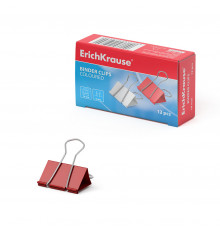 Зажимы для бумаг ErichKrause Classic, 19мм, ассорти (в коробке по 12 шт.)25089