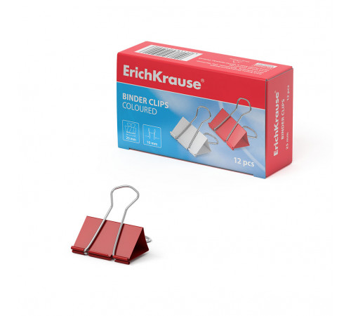Зажимы для бумаг ErichKrause Classic, 25мм, ассорти (коробка 12 шт.)25090