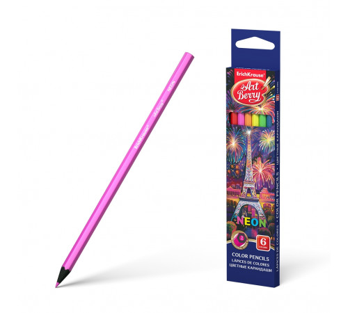 Карандаши цветн.ArtBerry Neon, 6 цв шестигранн (39424