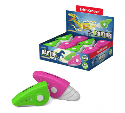 Ластик в пластиковом футляре ErichKrause® Raptor (в коробке по 16 шт.) Ластик в пластиковом футляре ErichKrause® Raptor (в коробке по 16 шт.)