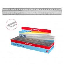 Линейка пластиковая ErichKrause Clear, с держателем, 30см, прозрачный, в коробке-дисплее