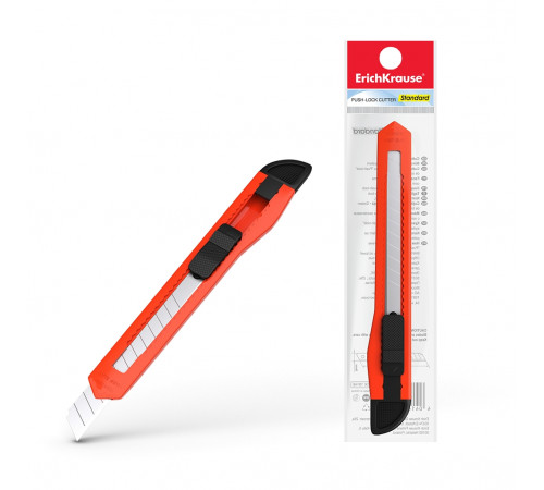 Нож канцелярский c механической фиксацией лезвия ErichKrause Standard, 9мм 19146