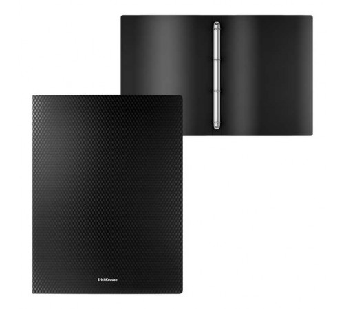 Папка на 4 кольцах пластиковая ErichKrause® Diamond Original, 35 мм, А4, черный (в пакете по 4 шт.), 49997