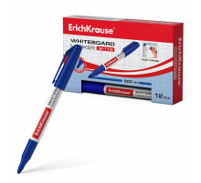 Маркер для досок ErichKrause W-110, цвет чернил синий (в коробке по 12 шт.)56916