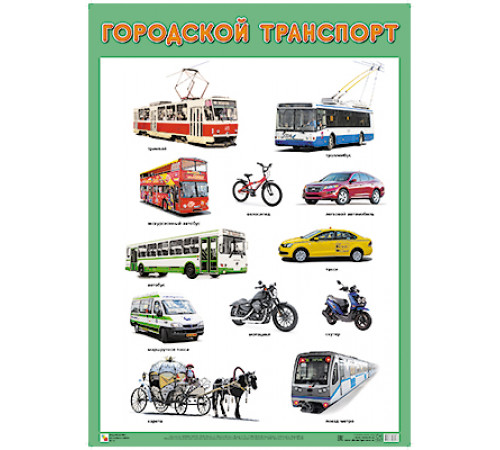МС.Развивающие плакаты. Городской транспорт МС.Развивающие плакаты. Городской транспорт