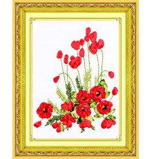 Набор для вышивания лентами (38х48 см) Полевые маки (арт.C-0313)