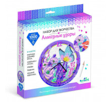 Алмазные узоры. Часы. Бабочки. 20см арт.07259