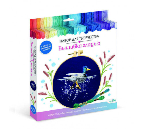 Набор для творчества. Вышивка гладью. Селезень. D15. Арт.07496