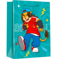 Dream cards Пакет подар.с мат.лам.26.4х32.7х13.6 см(L), Диско кот 210г ППК-3399