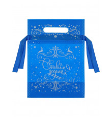 Мешочек для подарков Ледяной узор, 24*18*9см, голубой,