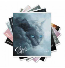 Тетрадь общая ученическая ErichKrause Cloudy Cats, 48 листов, клетка, матовая ламин_MIX-PACK