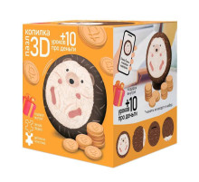 3D Пазл-копилка + 10 уроков про деньги. Ёжик. 60 деталей. Диаметр 7 см.