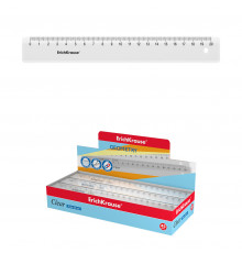 Линейка пластиковая ErichKrause Clear,20см,прозрачный(в коробке-дисплее по 45шт)49499