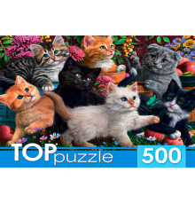 TOPpuzzle. ПАЗЛЫ 500 элементов. ХТП500-6809 Игривые котята