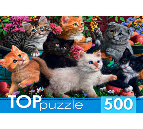TOPpuzzle. ПАЗЛЫ 500 элементов. ХТП500-6809 Игривые котята
