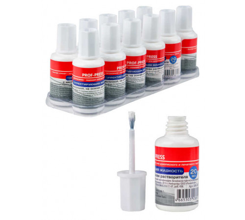 Корректирующая жидкость (КЖ-3815) 20мл, с кисточкойна спиртовой основе, кратно 12