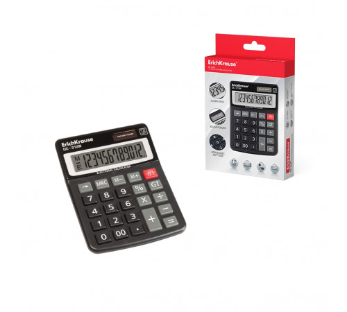 Калькулятор настольный 12-разрядов ErichKrause® DC-312N (в коробке по 1 шт.)
