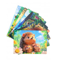 Пр.п.ПАЗЛЫ 9 в 1 (54 детали, поле 15х10,5 см) ЛЕСНЫЕ ЖИВОТНЫЕ (арт. П54-8238)