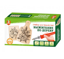 Дк.Выжигание. Набор для выжигания по дереву. арт.04388 (аппарат с насадками, доски 3 шт, спил 1 шт)