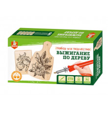 Дк.Выжигание. Набор для выжигания по дереву. арт.04388 (аппарат с насадками, доски 3 шт, спил 1 шт)