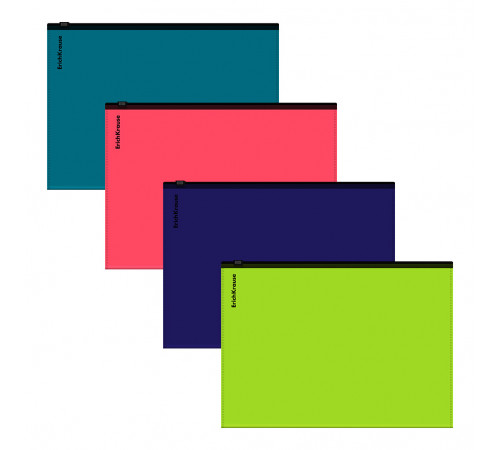 Zip-пакет пластиковый ErichKrause Soft Reef, A5+, непрозрачный, ассорти (в пакете по 12 шт.)