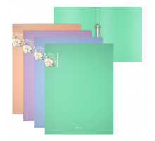 Папка на 2 кольцах пластиковая ErichKrause Matt Pastel Bloom, 24мм, A4, ассорти (в пакете по 4 шт.)