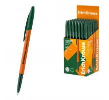 Ручка шариковая ErichKrause Slender Stick Orange 0.7, Super Glide Technology, цвет чернил зеленый (в коробке по 50 шт.)