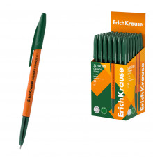 Ручка шариковая ErichKrause Slender Stick Orange 0.7, Super Glide Technology, цвет чернил зеленый (в коробке по 50 шт.)