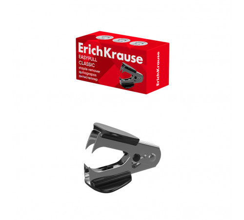 Антистеплер с фиксатором ErichKrause EasyPull Classic, черный (в коробке по 1 шт.)