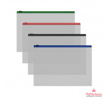 Zip-пакет пластиковый ErichKrause Fizzy Clear, c цветной молнией, A5+, прозрачный, ассорти (в пакете по 12 шт.)61166