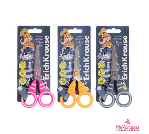 Ножницы ErichKrause Простоквашино, 13см, ассорти (в дисплее по 24 шт.)60494