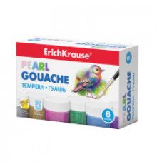 Гуашь ErichKrause® Pearl 6 цветов по 20мл