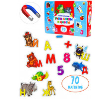 Магниты в коробке. УЧИМ БУКВЫ И ЦИФРЫ (ИН-8945)