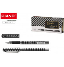 Бас.Гелевая ручка.Piano Artistic Gel,чёрно-серебр,шашки, игольчатый наконечник, резин, PG-227 чёрн