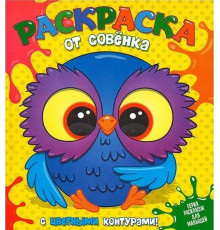 Раскраска от Совенка с цветными контурами