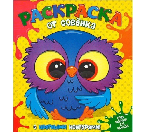 Раскраска от Совенка с цветными контурами