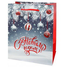 Dream cards Пакет подароч. с мат.лам. и глит. 18х23х10 см (M) Новогодний вечер, 190г ППК-2305