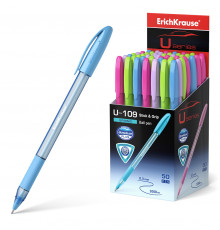 Ручка шариковая ErichKrause® U-109 Spring Stick&Grip 1.0, Ultra Glide Technology, цвет чернил синий