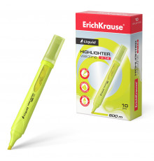 Текстмаркер ErichKrause® Liquid Visioline V-14 Neon, цвет чернил желтый (в коробке по 10 шт.)